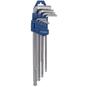 Set 9 chei Imbus Cu Cap Sferic HY-59524 Argintiu