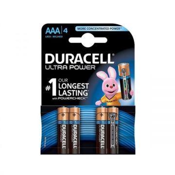 Set baterii AAA Duracell 5000394002692, 4 bucati, Duralock Ultra power