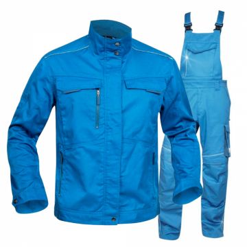 Set costum cu pantaloni de lucru cu pieptar SUMMER - albastru