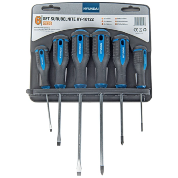 Trusa Surubelnite HY-10122 6 Piese Otel Aliat Crom-Vanadiu  Negru/Albastru