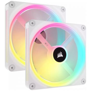 Ventilator Carcasa x2  iCUE LINK QX140 RGB 140mm Starter Kit Alb