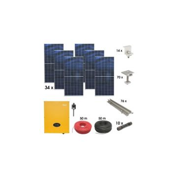 Kit sistem solar fotovoltaic trifazic ON-GRID 15KW,prosumator WIFI Breckner Germany