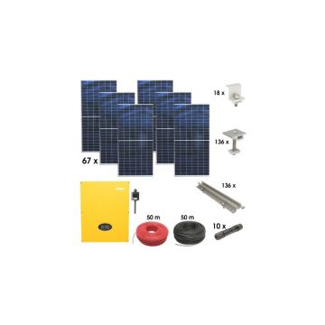 Kit sistem solar fotovoltaic trifazic ON-GRID 30KW,prosumator WIFI Breckner Germany