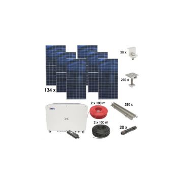 Kit sistem solar fotovoltaic trifazic ON-GRID 60KW cu panouri 134x450W prosumator WIFI Breckner Germany