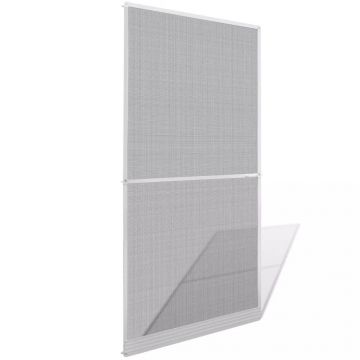 Plasă albă cu balamale pentru uși impotriva insectelor 100 x 215 cm
