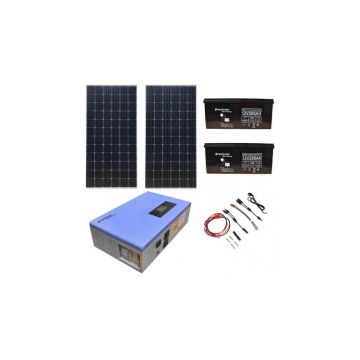 Sistem kit panou solar fotovoltaic cu invertor 700W, cablu electric si accesorii de conectare Breckner Germany