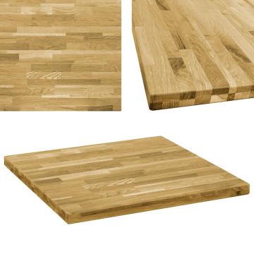 Blat de masă lemn masiv de stejar pătrat 44 mm 70x70 cm