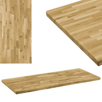 Blat masă lemn masiv de stejar dreptunghiular 44mm 120x60cm