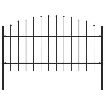 Gard de grădină cu vârf suliță negru (1-125) x 17 m oțel