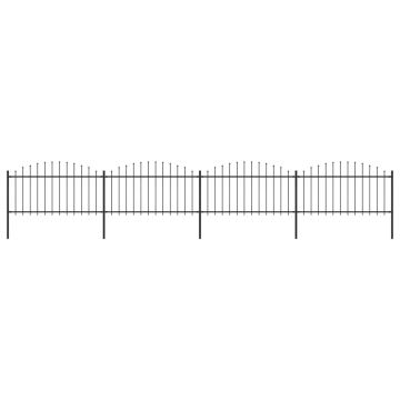 Gard de grădină cu vârf suliță negru (125-15)x68 m oțel
