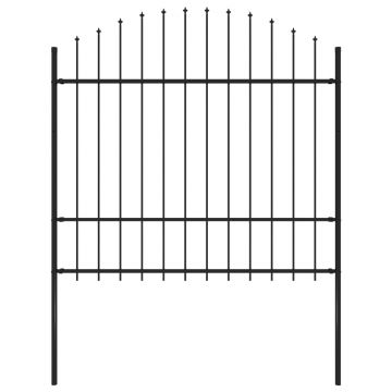 Gard de grădină cu vârf suliță negru (15-175) x 17 m oțel
