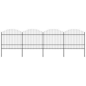 Gard de grădină cu vârf suliță negru (15-175)x68 m oțel