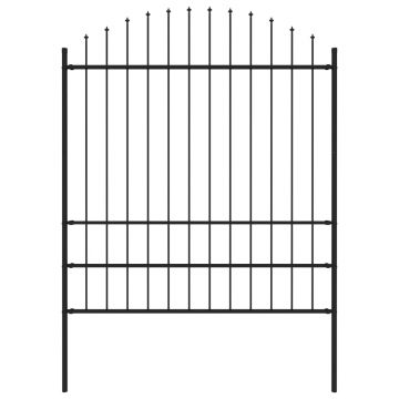 Gard de grădină cu vârf suliță negru (175-2) x 17 m oțel