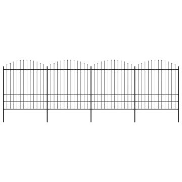 Gard de grădină cu vârf suliță negru (175-2) x 68 m oțel