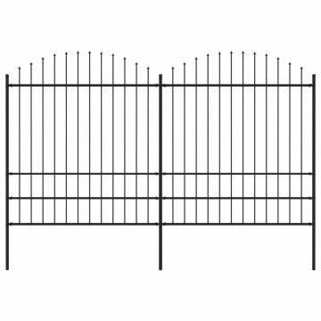 Gard de grădină cu vârf suliță negru (175-2)x34 m oțel