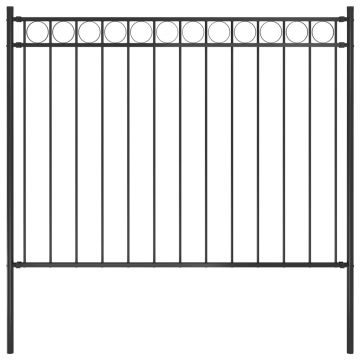 Gard de grădină negru 17 x 12 m oțel