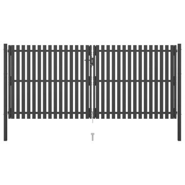 Poartă de gard grădină antracit 4 x 2 m oțel