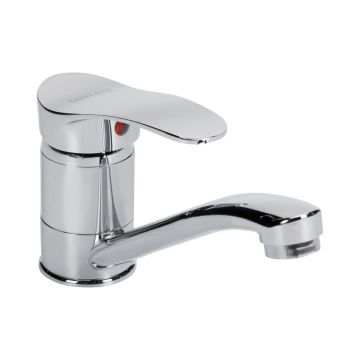 Baterie bucatarie DS-91012, lungime pipa 19 cm, Argintiu, Cromat