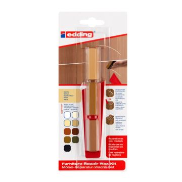 Kit de ceara pentru repararea mobilierului de lemn Edding 8901, 3 buc/set, fag