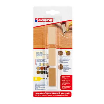 Kit de ceara pentru repararea pardoselilor din lemn Edding 8902, 3 buc/set, artar