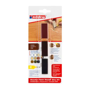 Kit de ceara pentru repararea pardoselilor din lemn Edding 8902, 3 buc/set, mahon