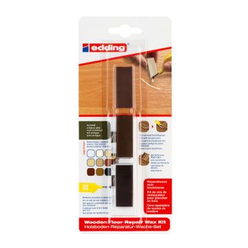 Kit de ceara pentru repararea pardoselilor din lemn Edding 8902, pin, 3 buc/set