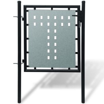 Poartă pentru gard simplă negru 100 x 125 cm