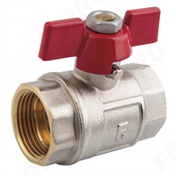 Robinet cu sfera si maner fluture Ferro KM4, filet interior-interior, 1 1/4