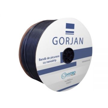 Banda pentru irigatii prin picurare Gorjan cu Nanodrip, 6 mil, D 16 mm, distanta orificii 10 cm, 1.3 L/H - rola 200m
