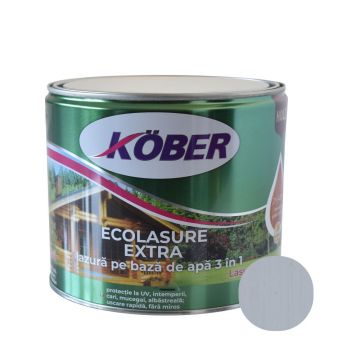 Lazură  Kober Ecolasure Extra 3 in 1 pentru lemn,pe baza de apa, alb, 2.5 l