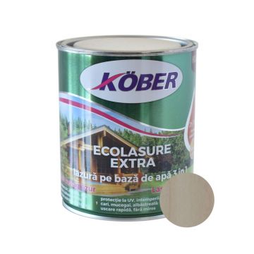 Lazură  Kober Ecolasure Extra 3 in 1 pentru lemn, pe baza de apa, incolor, 0.75 l