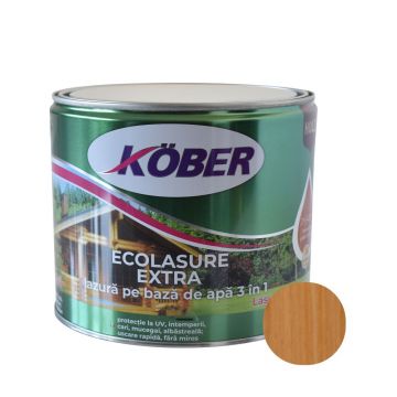 Lazură  Kober Ecolasure Extra 3 in 1 pentru lemn,pe baza de apa, teak, 2.5 l