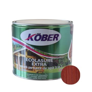 Lazură  Kober Ecolasure Extra 3 in 1 pentru lemn, pe baza de apa, trandafir, 2.5 l