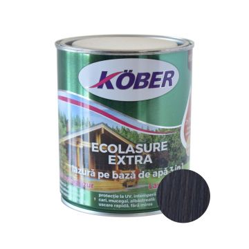 Lazură  Kober Ecolasure Extra 3 in 1 pentru lemn, pe baza de apa, wenge, 0.75 l