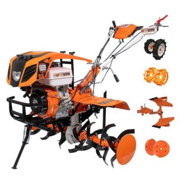 Motosapatoare RURIS 913ACC,  13 CP, Benzina, roti cauciuc 5.00-12+plug reversibil rev2+roti metalice 500+set contragreutati 20kg