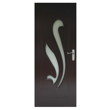 Usa interior celulara cu geam Pamate M033, reversibila, MDF, wenge, toc fix, 200 x 80 cm x 3.5 cm