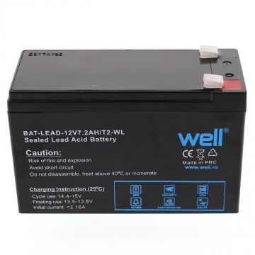 Acumulator plumb acid Well 12V 7.2AH, terminal F2