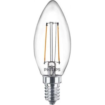 Bec LED filament Philips lumanare B35 E14 2W (25W), lumina calda 2700K, 929001238395
