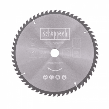 Disc pentru fierastrau circular, taiere lemn Scheppach 7901200707, O305x30 mm, 60 dinti