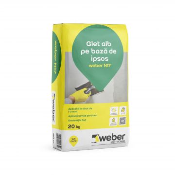 Glet alb pentru finisaje interioare Weber N17, 20 kg