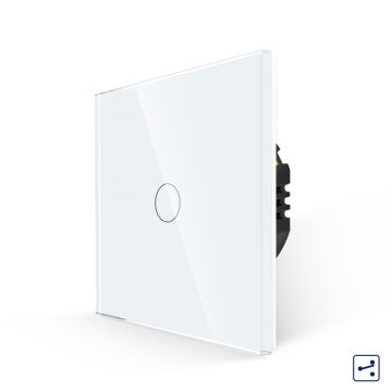 Intrerupator Simplu Cap Scara/Cruce cu Touch din Sticla LUXION, Serie A
