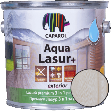 Lazura pentru lemn de exterior Caparol Aqua Lasur +, alb,2,5 l