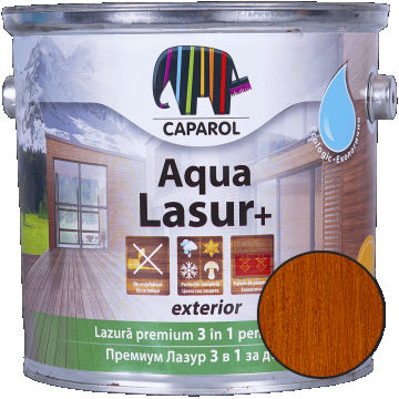 Lazura pentru lemn de exterior Caparol Aqua Lasur +, mahon, 2.5 l