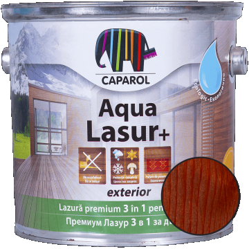 Lazura pentru lemn de exterior Caparol Aqua Lasur +, merbau, 2.5 l