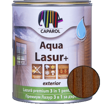 Lazura pentru lemn de exterior Caparol Aqua Lasur +, palisandru, 0.75 l