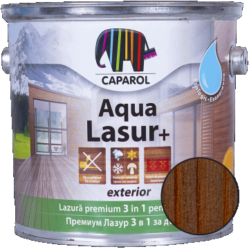 Lazura pentru lemn de exterior Caparol Aqua Lasur +, palisandru, 2,5 l