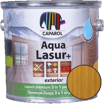Lazura pentru lemn de exterior Caparol Aqua Lasur+ stejar, 2,5l Lazura pentru lemn de exterior Caparol Aqua Lasur+ stejar, 2,5l