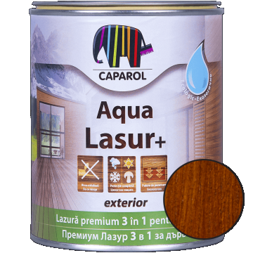 Lazura pentru lemn de exterior Caparol Aqua Lasur +, tec, 0,75 l