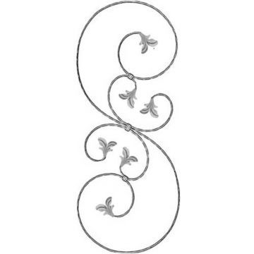 Montant din fier forjat, amprentat, 870 x 35 x 12 x 6 mm