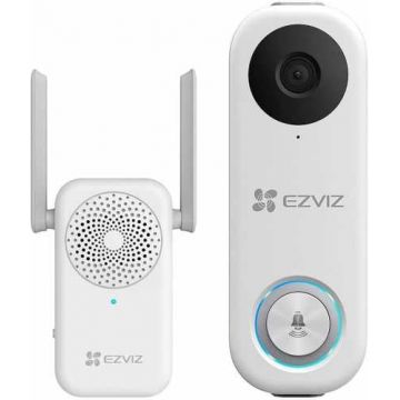 Sonerie Video Ezviz DB2C Kit, Smart, WiFi, 1080p, 5200mAh, IP65, mod vedere nocturna